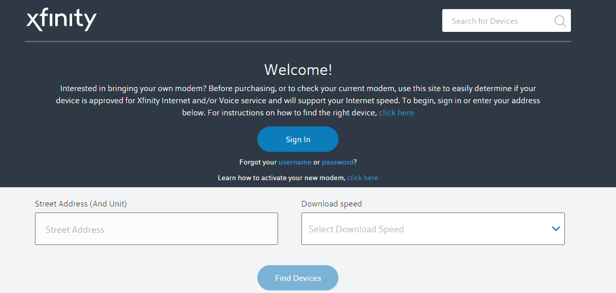 Xfinity My Device Find Logo