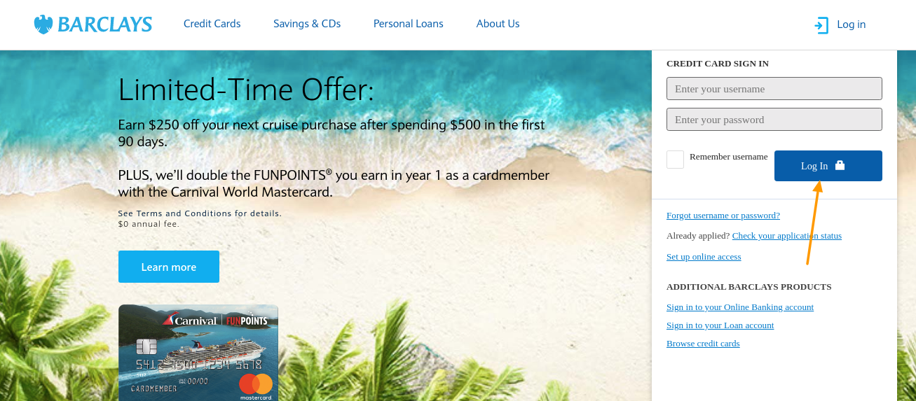 barclays rewards mastercard login