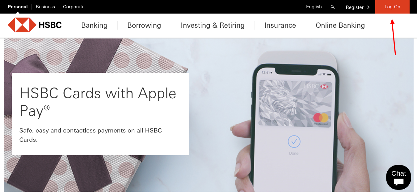 hsbc credit card login